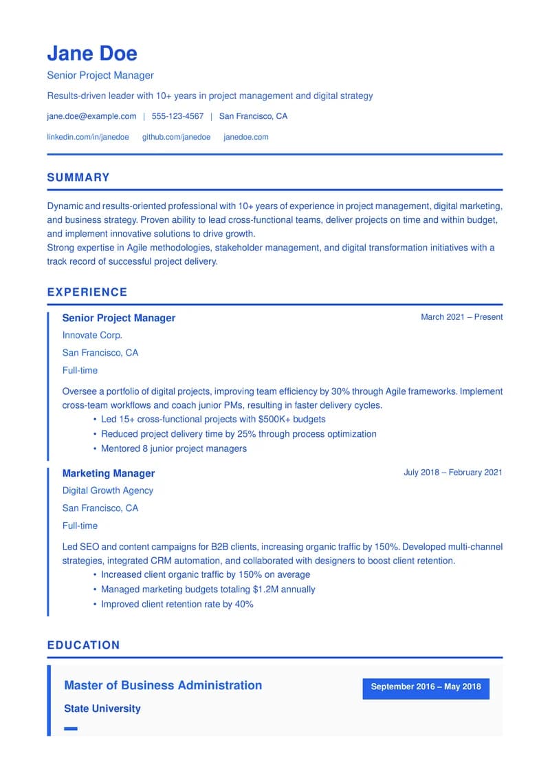 Entry Education template