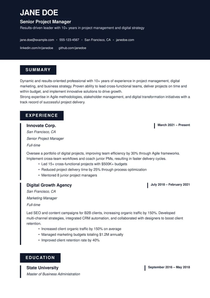 Modern Bold template