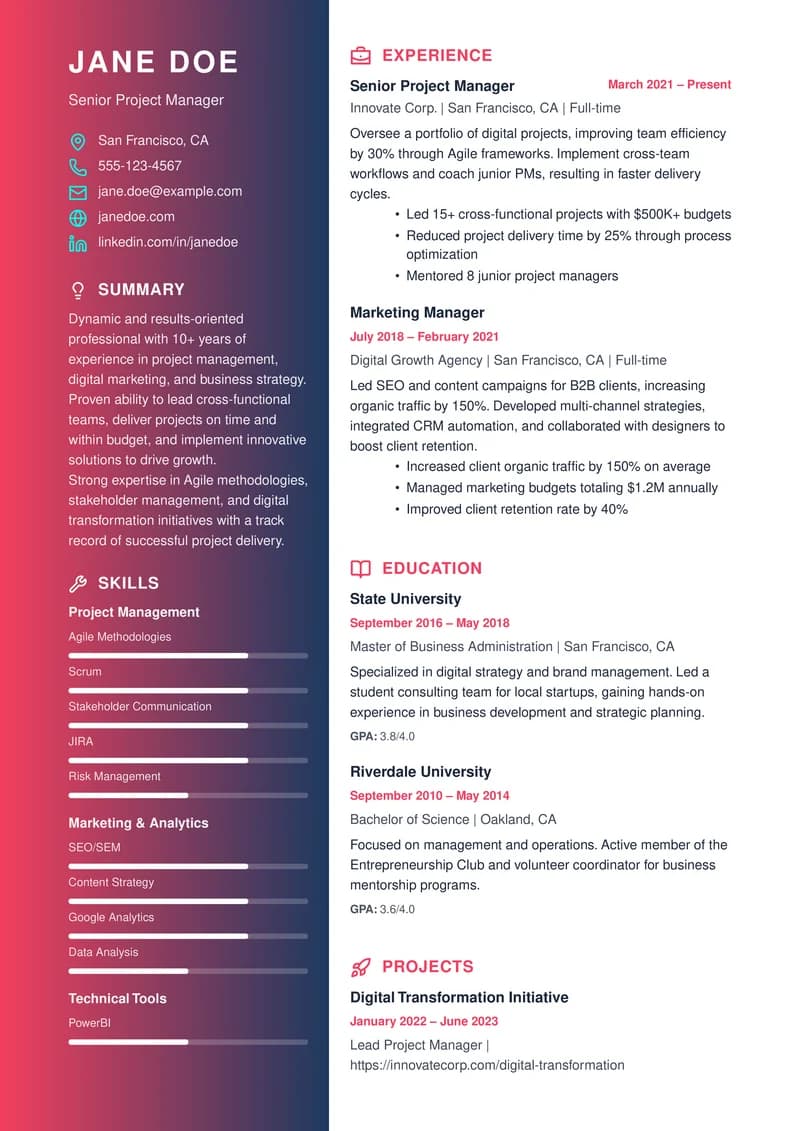 Modern Gradient template