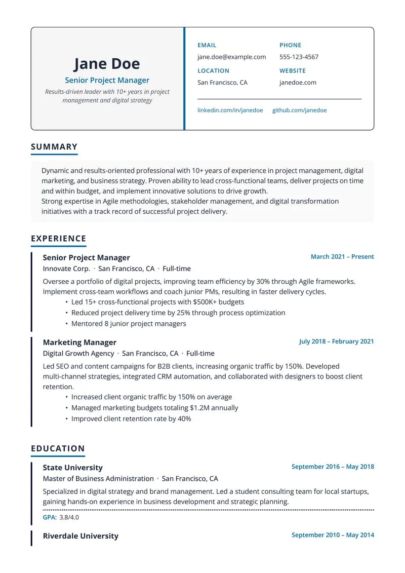 Teacher's Portfolio template