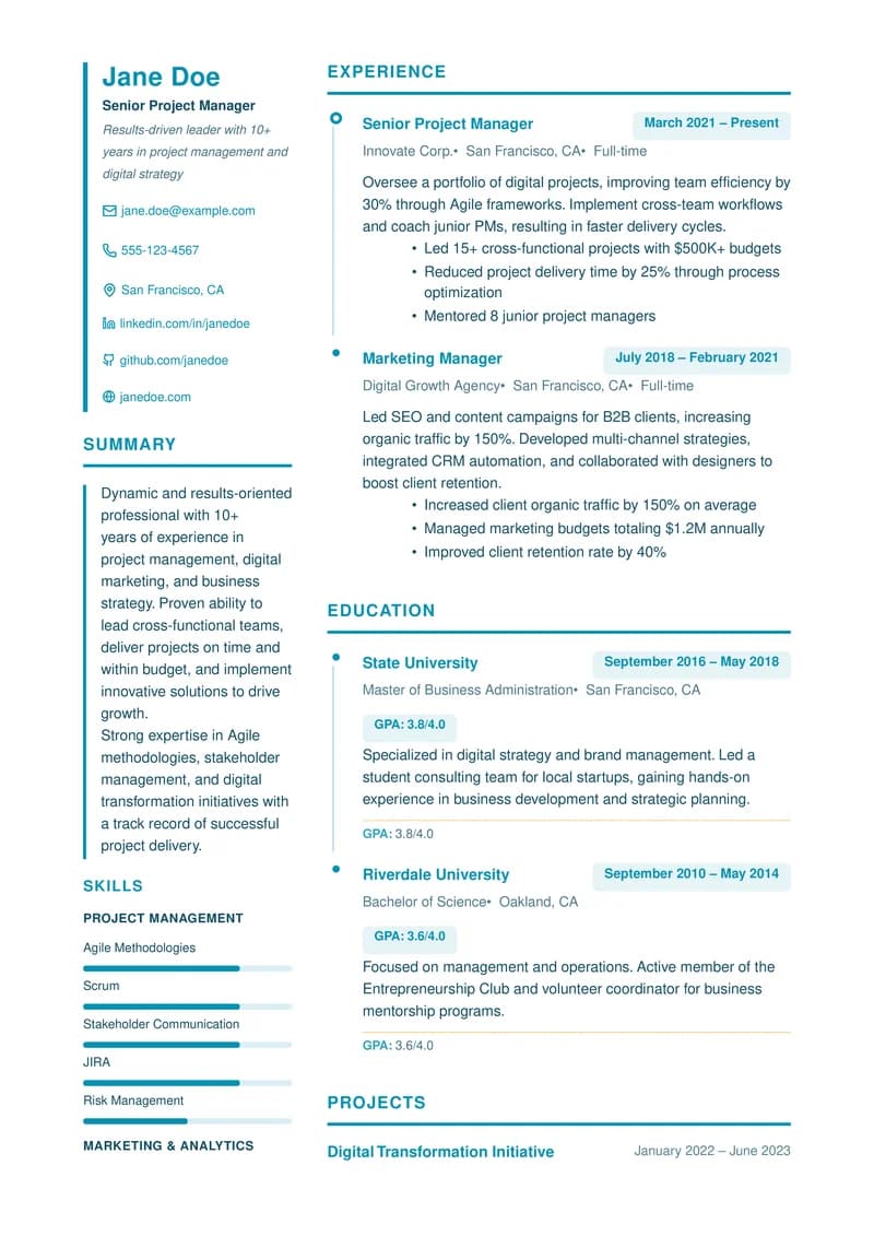 Timeline Connect template