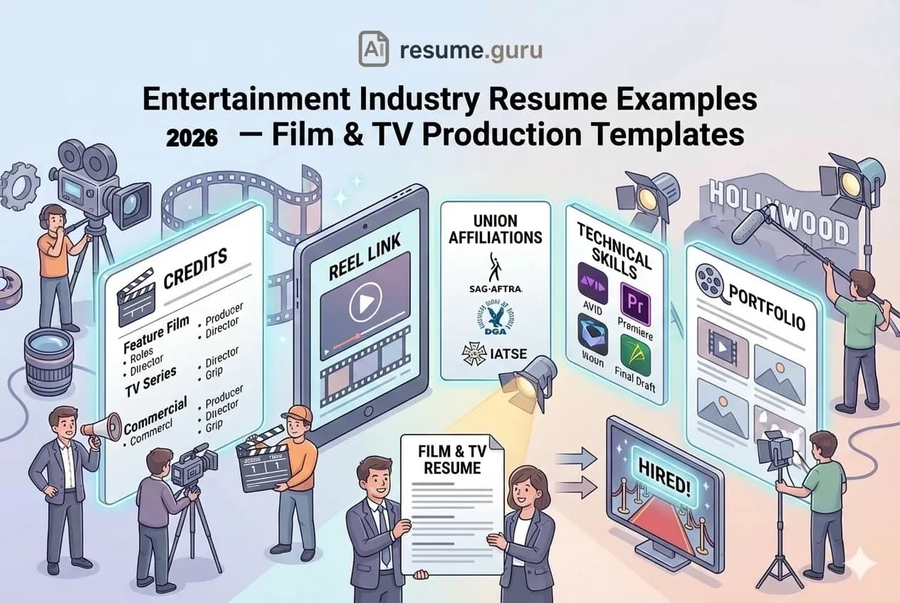 Exemplos de Currículo para Entretenimento 2026 — Modelos para Produção de TV e Cinema