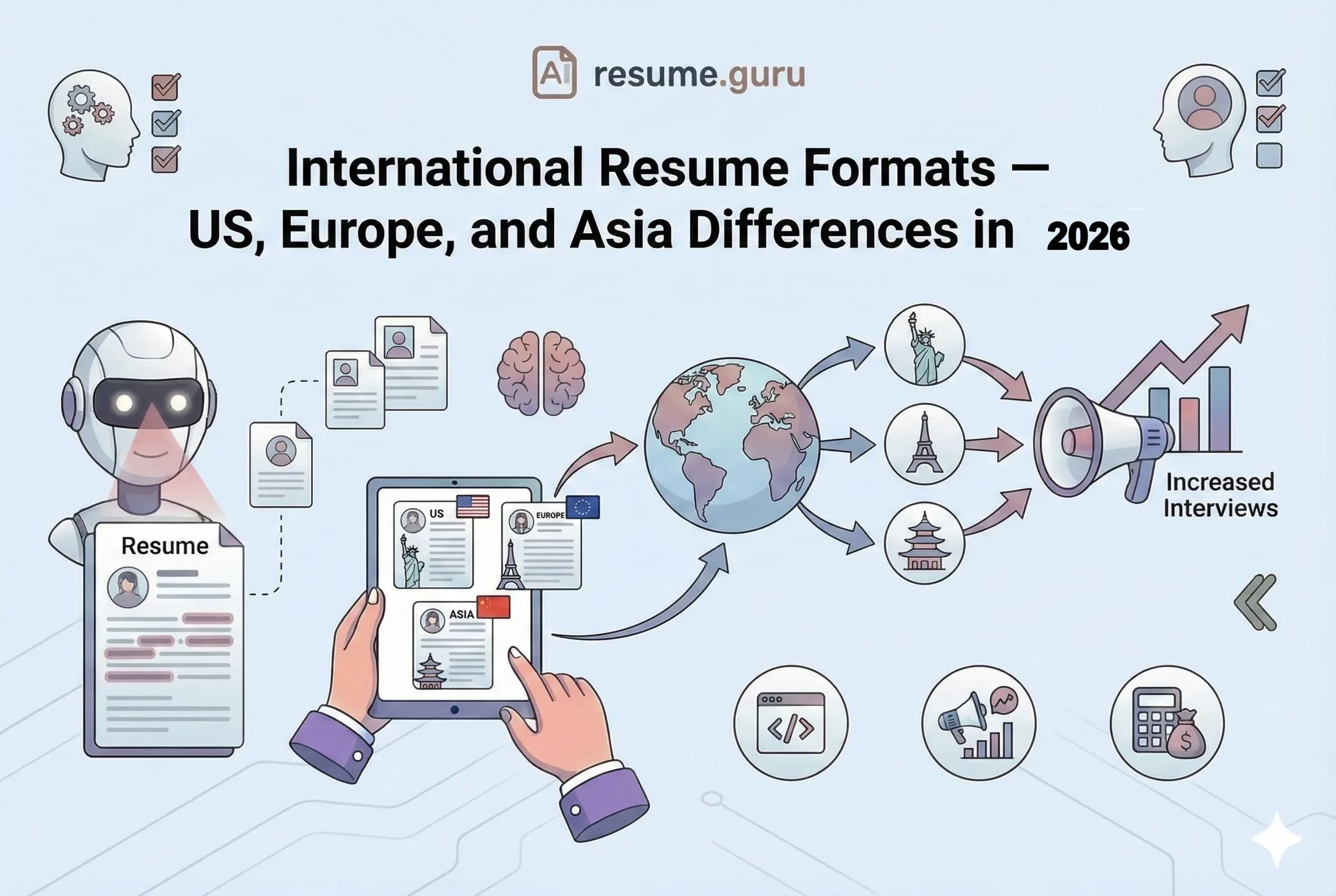 Formatos de Currículum Internacional — Diferencias entre EEUU, Europa y Asia en 2026