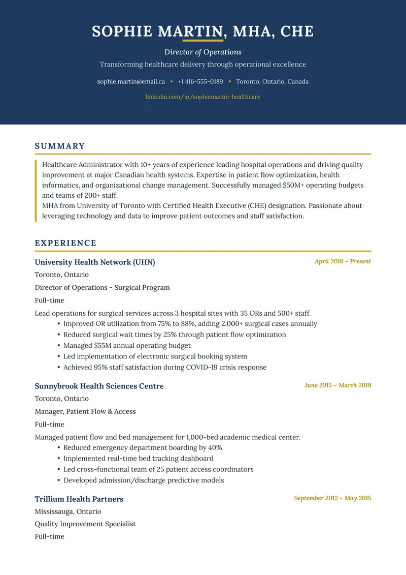Sophie Martin's resume example