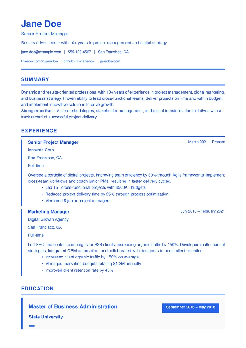 Entry Education template