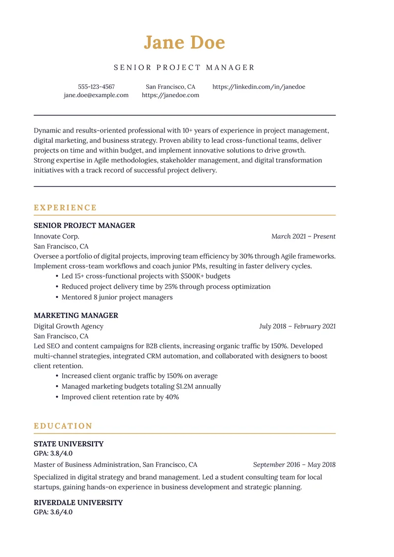 Executive Gold template