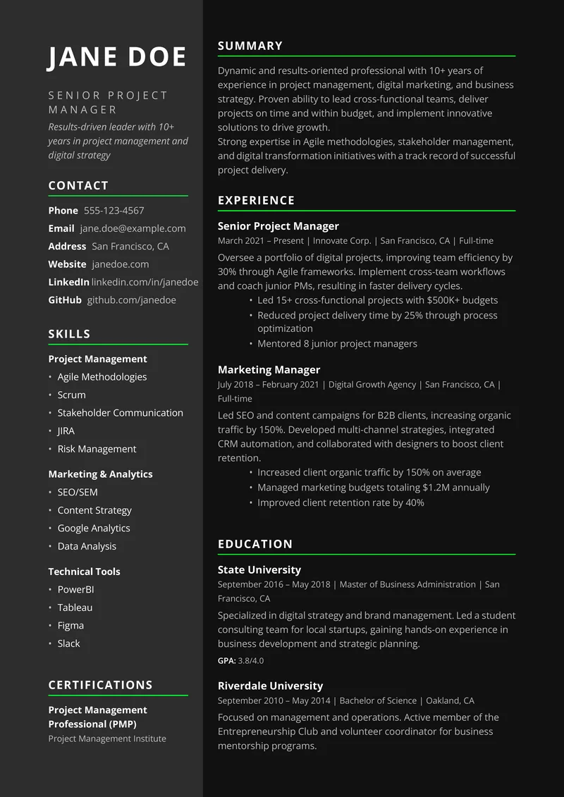 Midnight Professional template