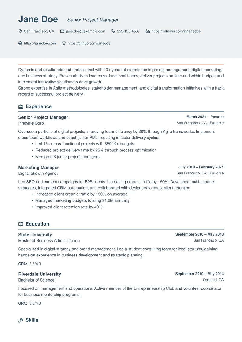 Slate Executive template