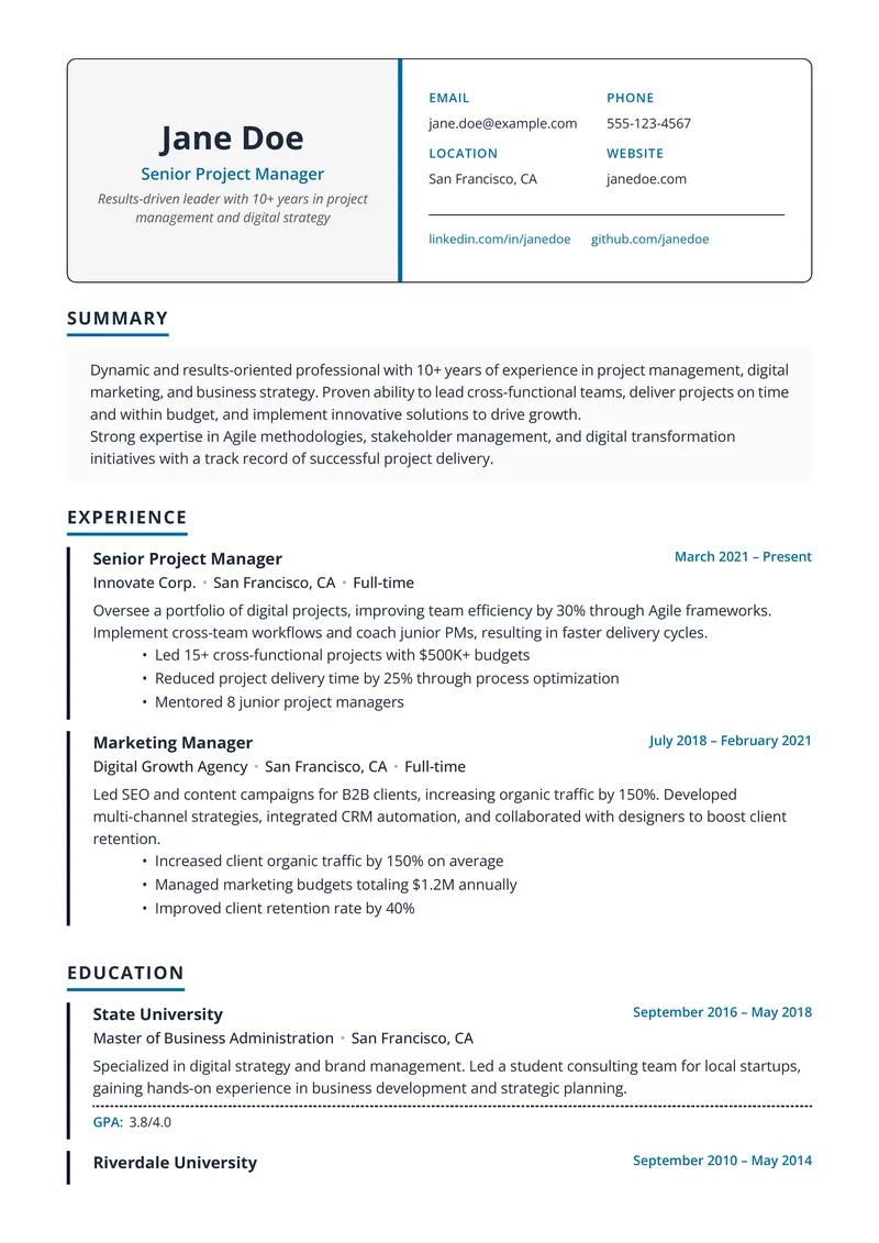 Teacher's Portfolio template